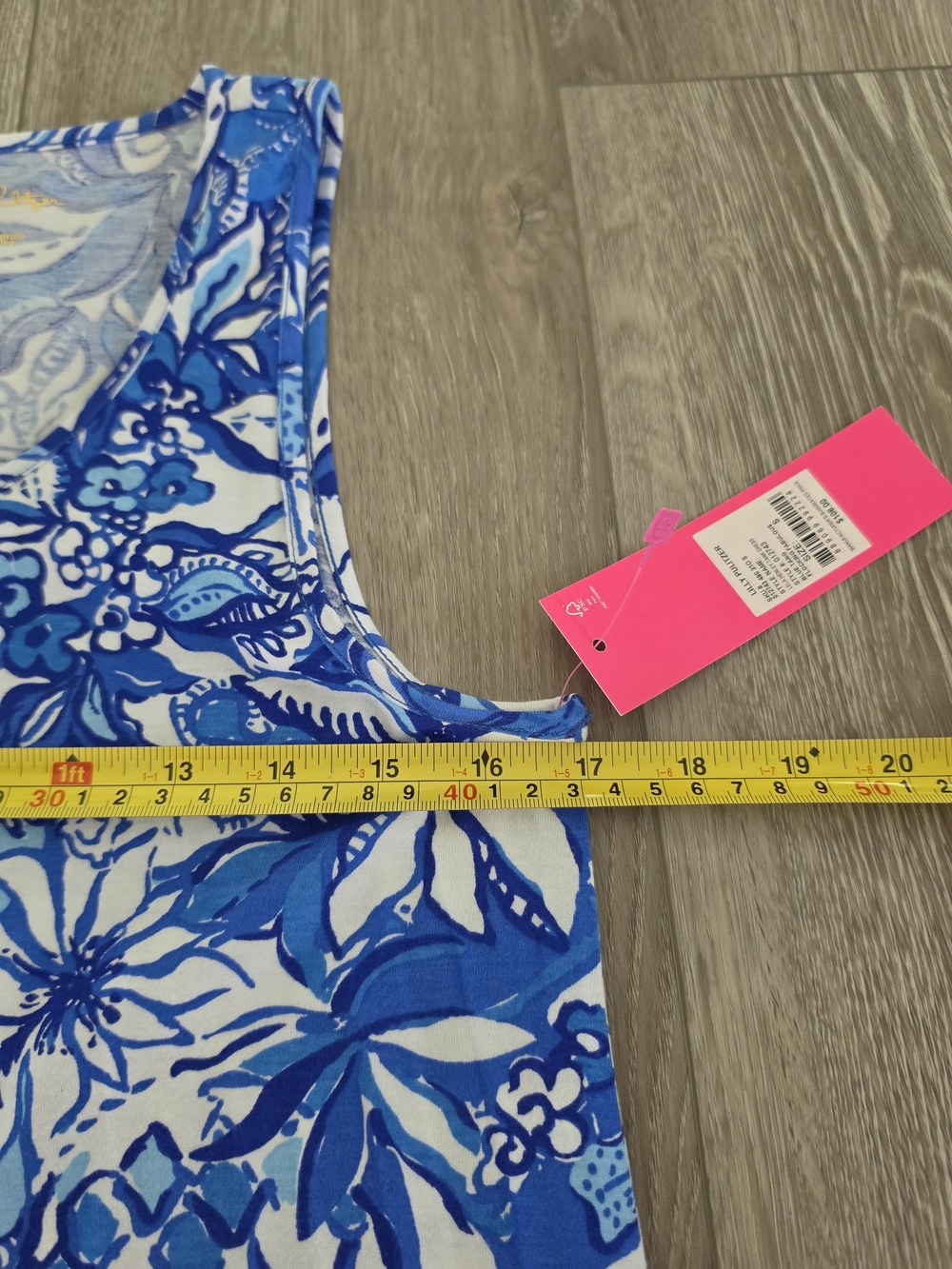 NWT Lilly Pulitzer Blue and White Floral Sleeveless Dress - Picture 8 of 9